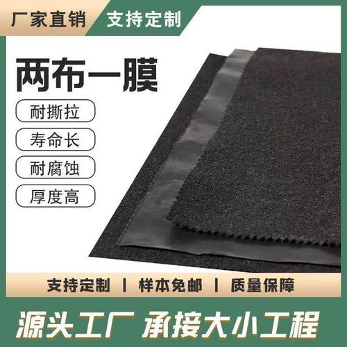 黑色两布一膜防水土工布