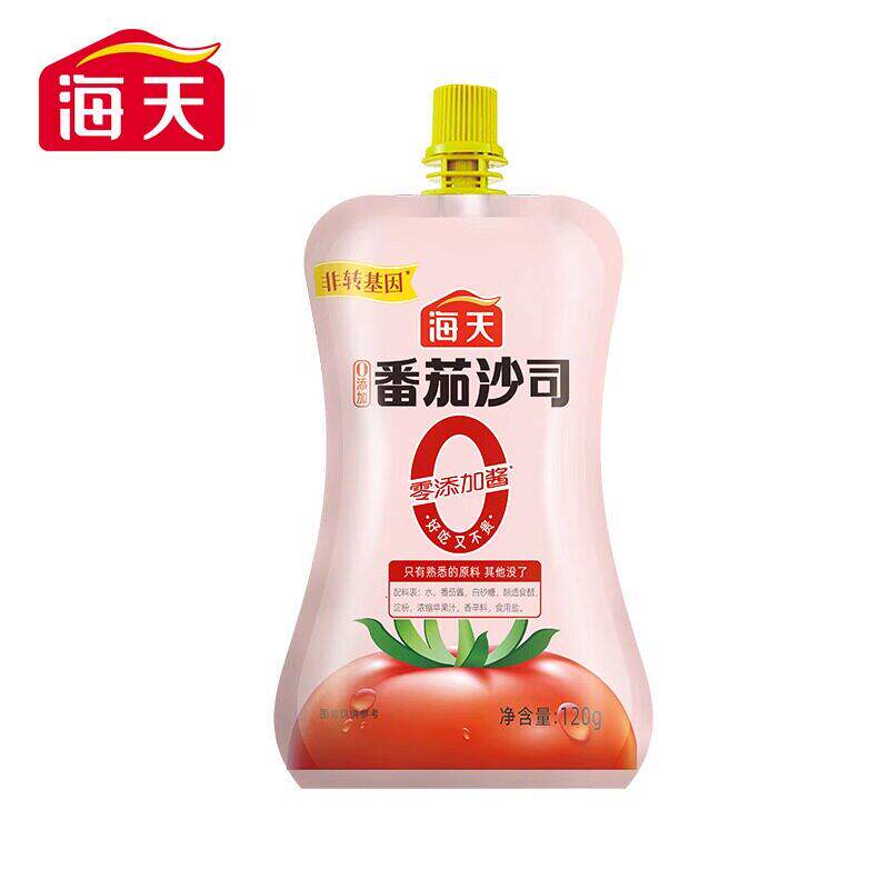 海天0添加番茄沙司120g挤挤装图片