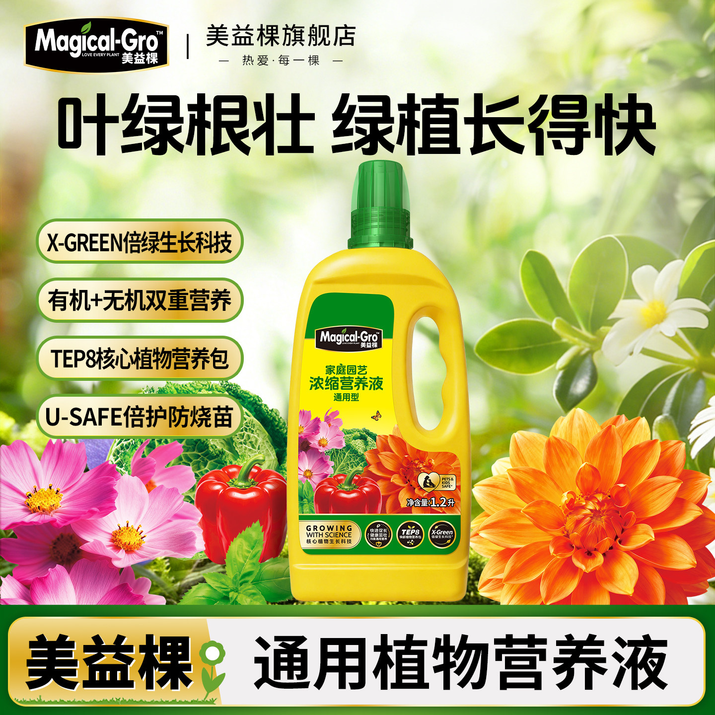 美益棵发财树专用营养液月季多肉绿植盆栽复合肥料水溶花肥通用型