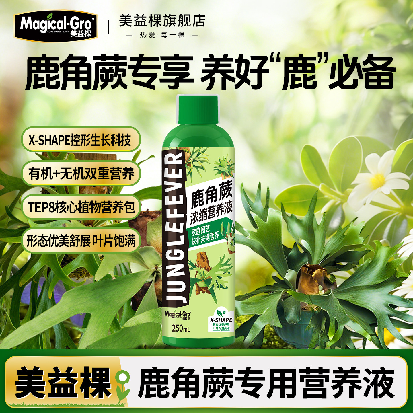 美益棵鹿角蕨专用营养液室内盆栽促生壮根复合肥水溶花肥通用肥料