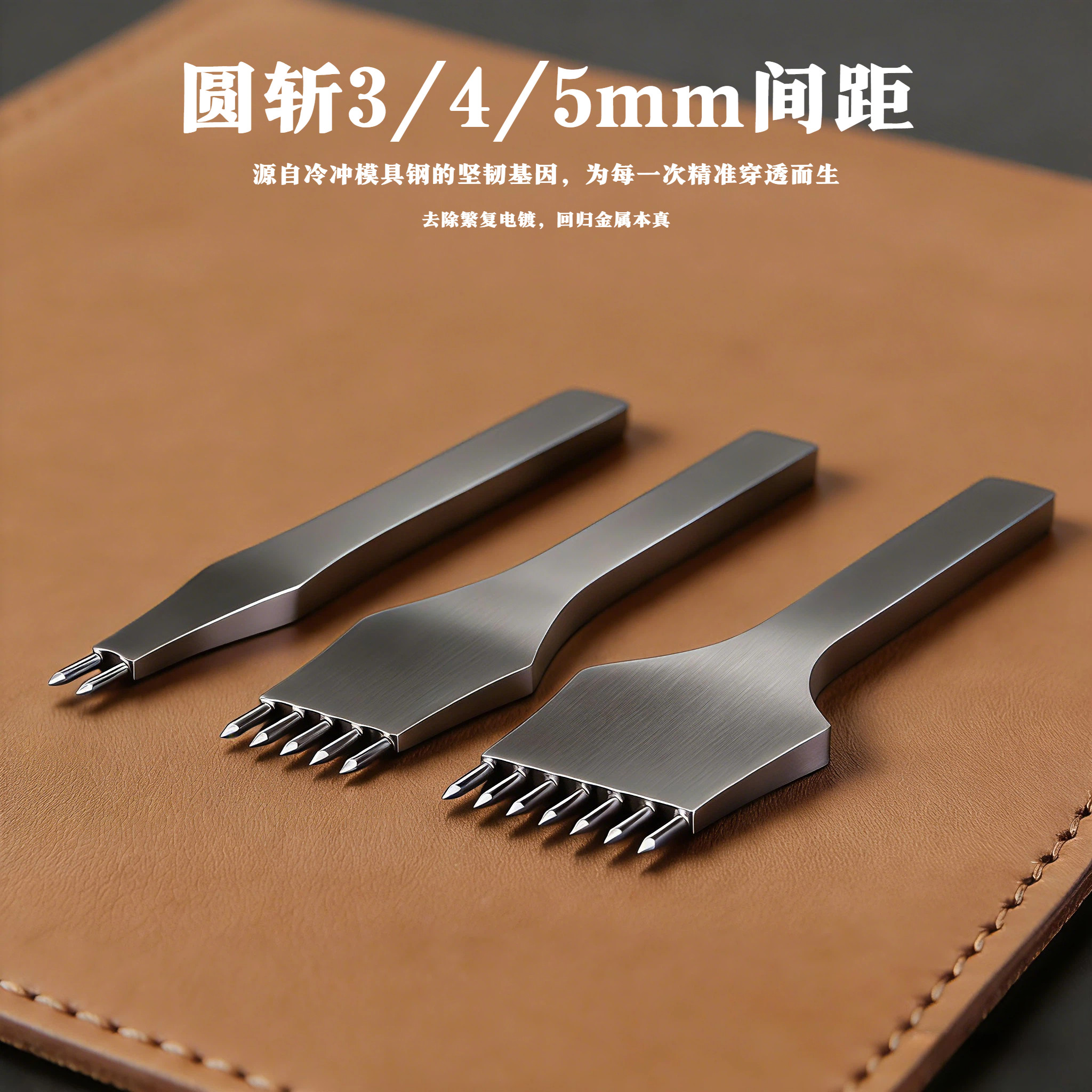 利众创皮革圆斩 SKD11钢材 DIY手工皮具翻袋内缝交叉缝 打孔圆斩