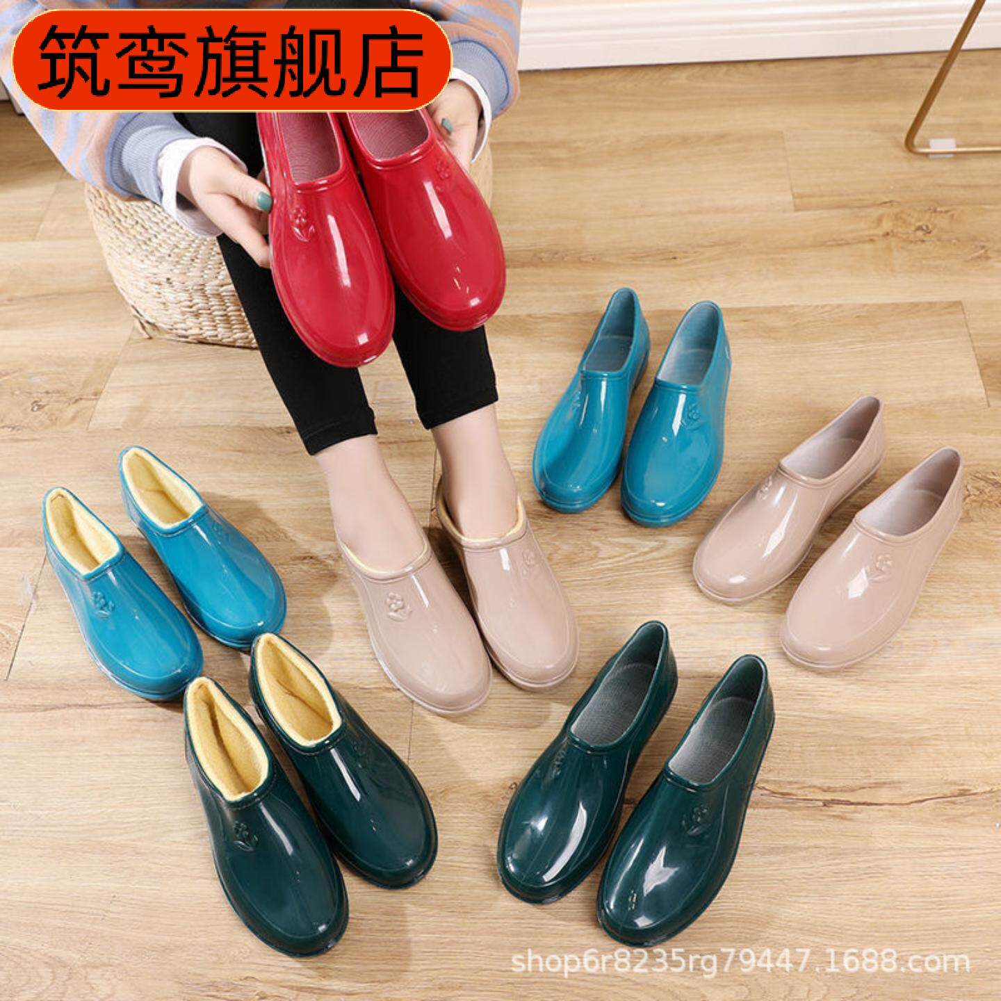 个人爆款四季低帮女鞋新款浅口矮帮女士水鞋保暖柔软雨鞋女胶套鞋