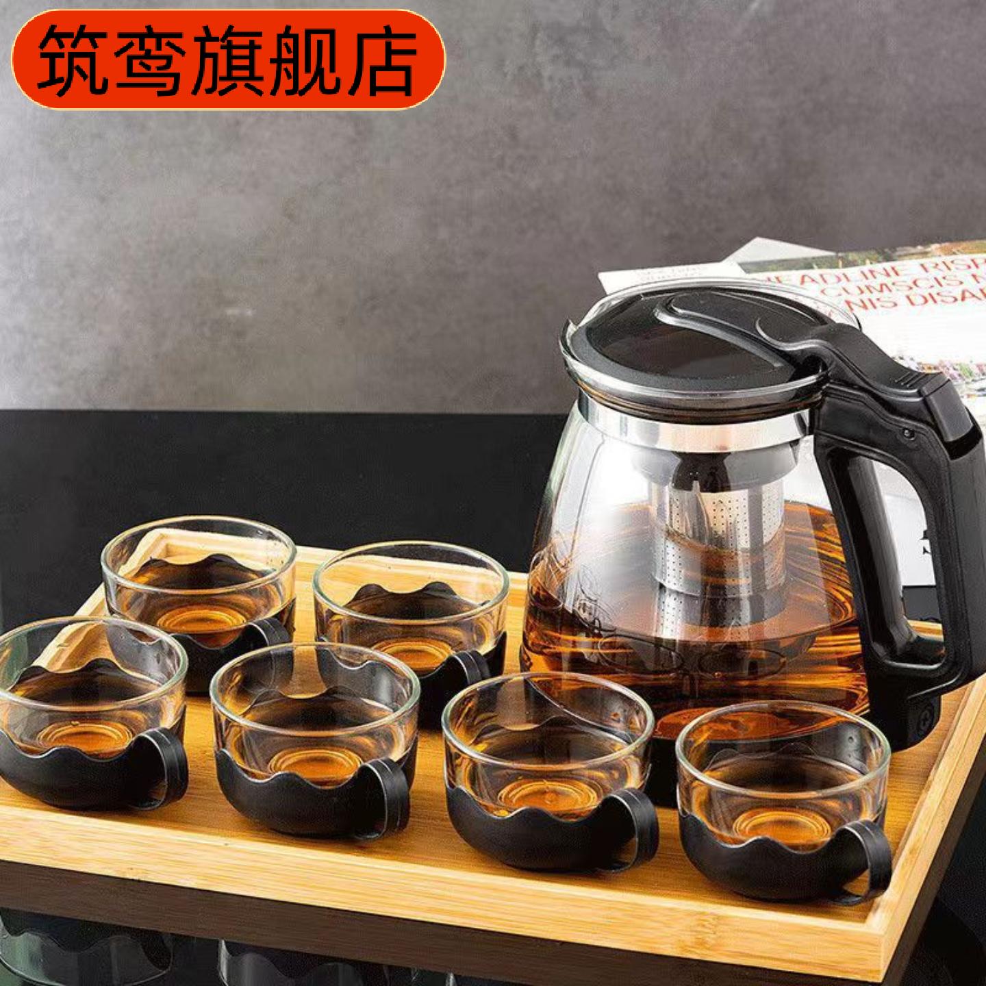 泡沫包装茶壶玻璃水具套装茶水一