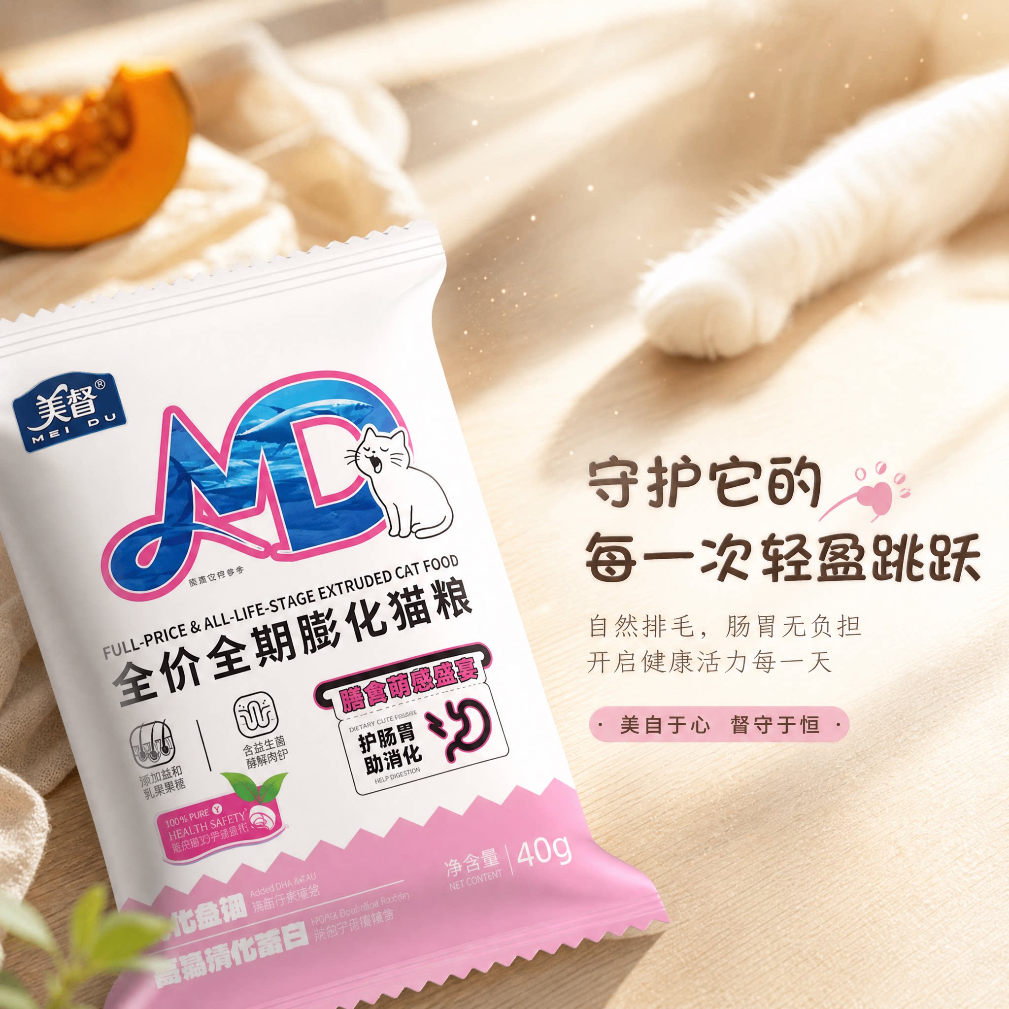 美督1斤500g猫粮南瓜助力排毛