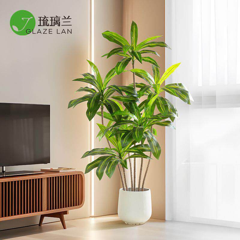 大型仿真绿植巴西铁盆栽室内客厅电视柜办公室落地摆件装饰