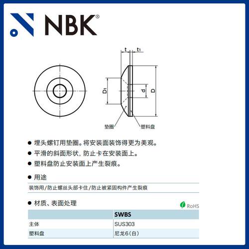 NBK SWBS Bezel垫圈垫片密封圈止动片平垫圈不锈钢制配件厂家直供