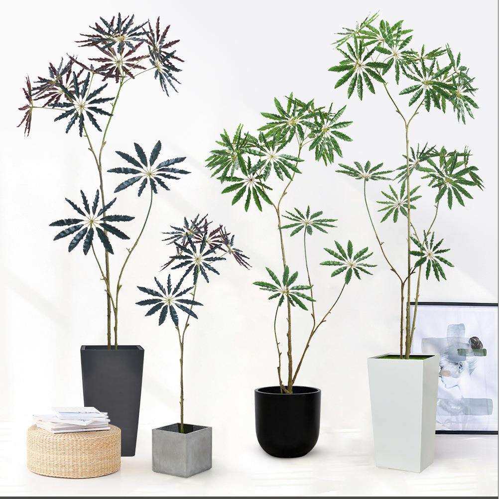 仿真孔雀木盆栽绿植落地装饰客厅假树室内禅意软装样板间造景