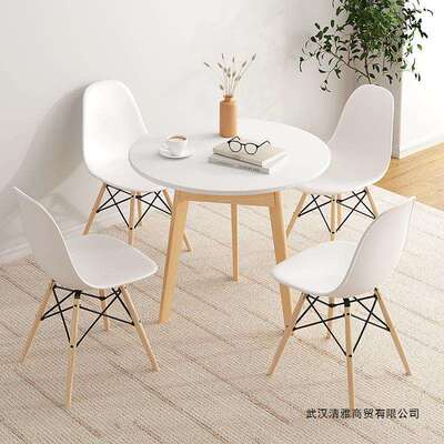 洽谈桌椅组合简约办公会客接待圆桌会议谈话阳台小桌子奶茶店桌椅