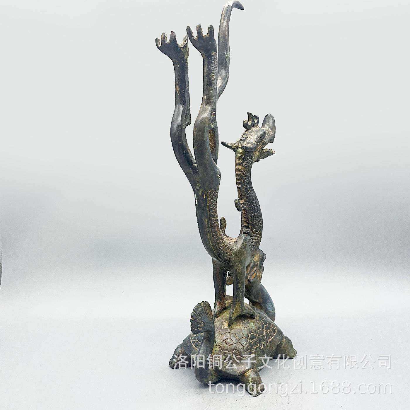 仿古青铜器龙龟工艺品动物造型吉祥如意摆件古玩铜器厂家直销