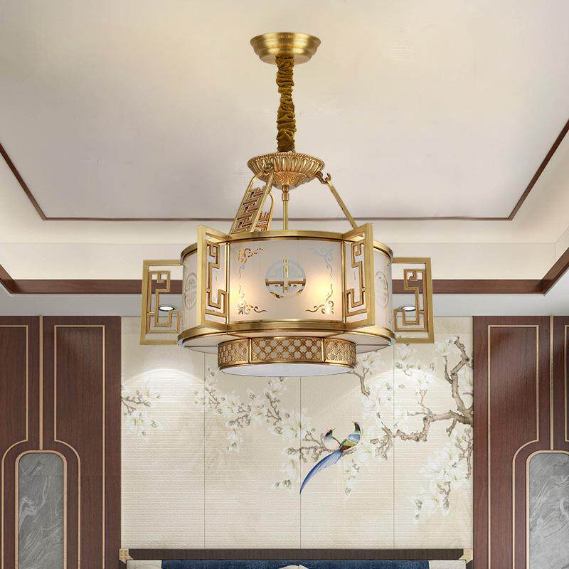 现代新中式吊灯卧室全铜吊灯古典书房灯中式餐厅吸顶灯中国风灯具