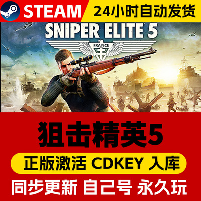Steam正版狙击精英5合集cdk在线联机全DLC激活入库国区全球区Sniper Elite 5电脑PC中文游戏