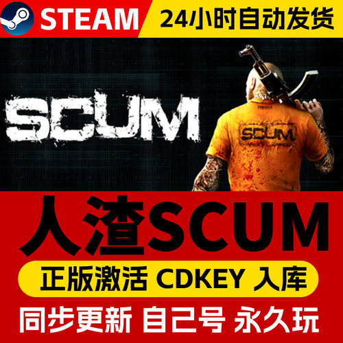 Steam正版SCUM人渣激活码cdk全DLC激活入库国区全球区电脑PC中文游戏