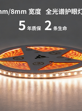 两条生命全光谱98显指led低压24V护眼灯带铝槽线型灯自粘灯条COB