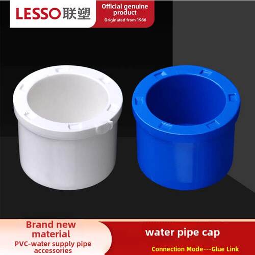 Lesso Pvc白色蓝色20 25 32 40 50 63 75 90 110管帽水管塞帽