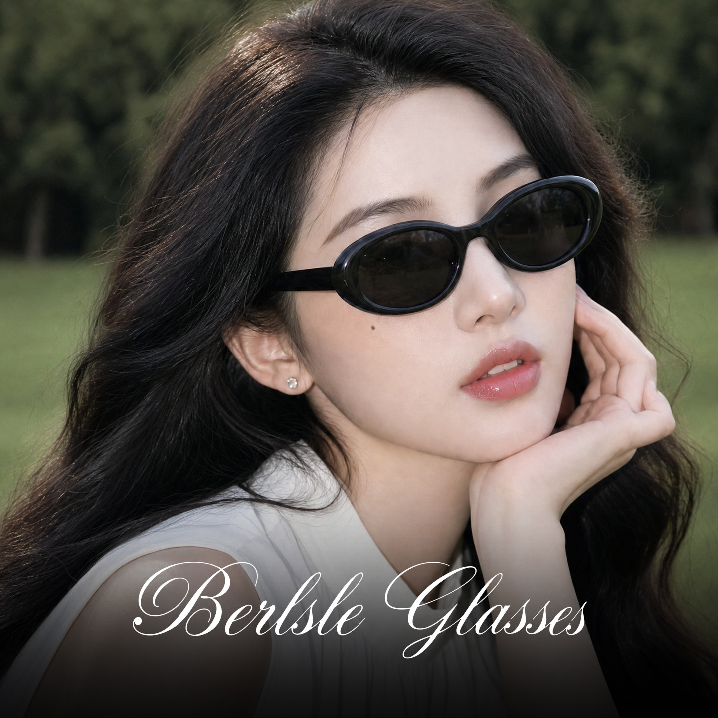 复古黑色椭圆猫眼墨镜女高级感显脸小偏光防紫外线带度数太阳眼镜