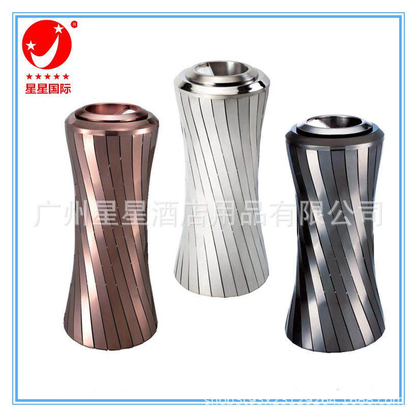 厂家金属小蛮腰座地烟灰桶时尚高档果皮桶豪华不锈钢垃圾桶