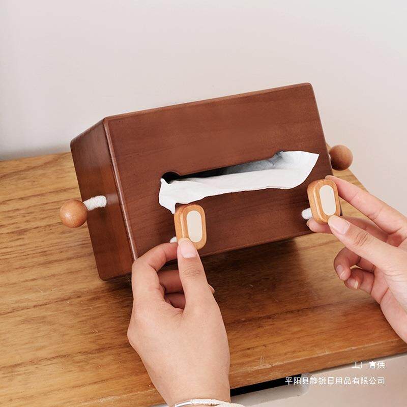 果设实木桌面纸巾盒可爱木制客厅抽纸盒餐桌纸创意家用抽纸收纳盒