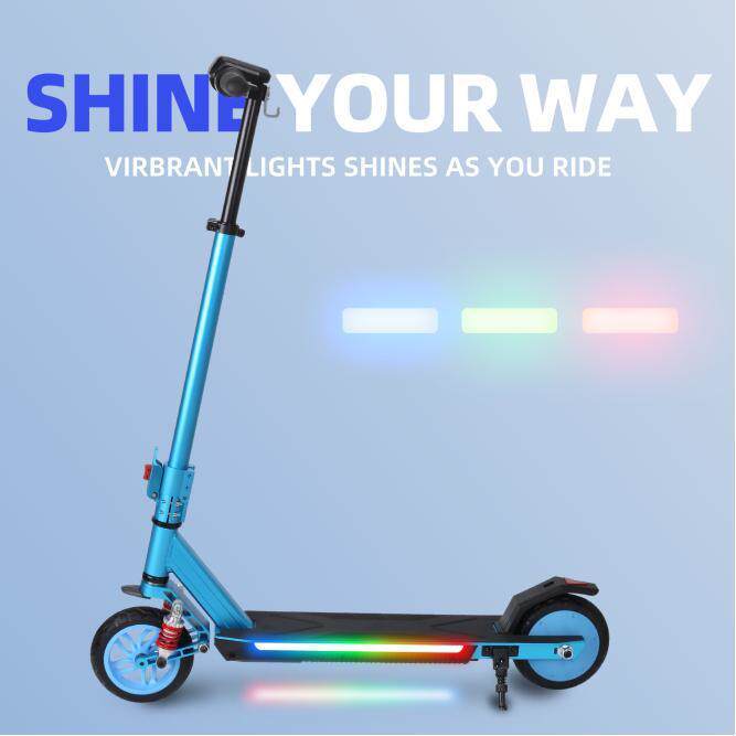 可伸缩带减震LED屏150W青少年两轮电动儿童滑板车电子代步车滑轮