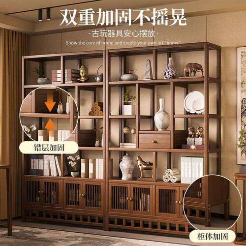 茶架子茶柜置物架多层博古架隔断茶杯架摆件展示柜茶室茶具架收纳