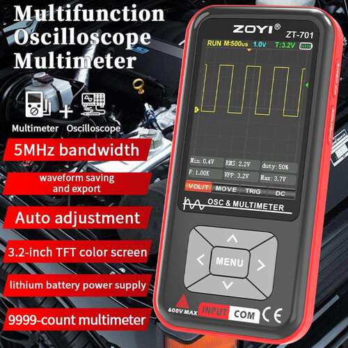 ZOYI众仪ZT701彩屏示波表数字智能万用表防烧家电维修电阻电容表