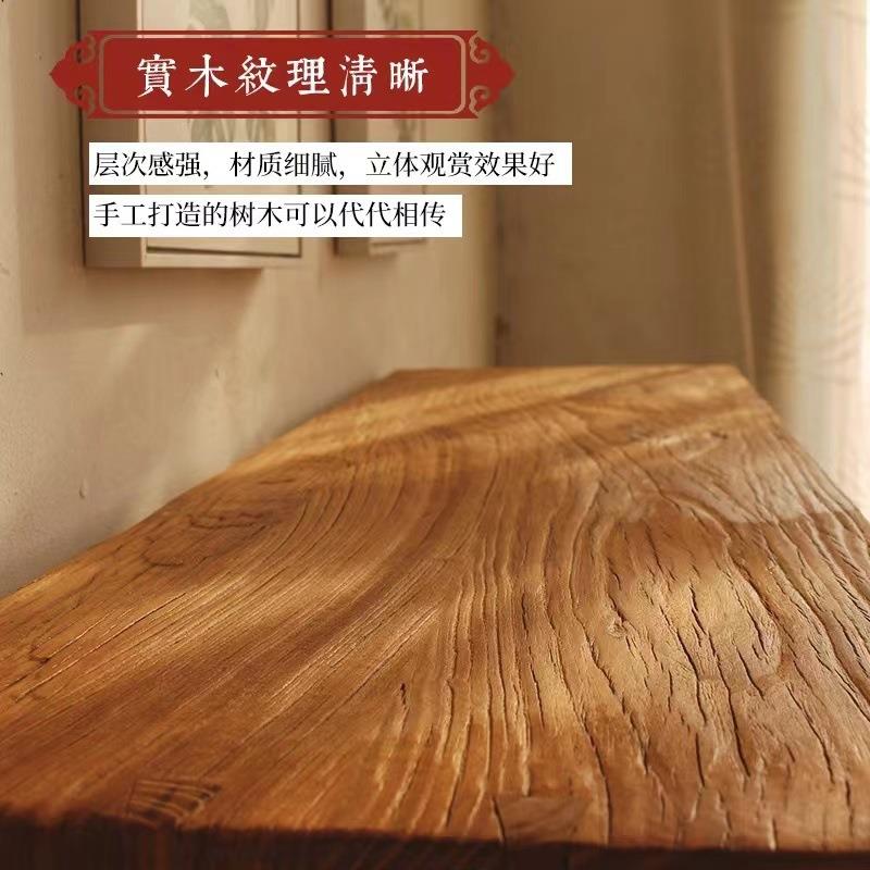 老榆木书架家用客厅桌面全墙满墙书柜民宿全漫咖啡榆木落地书架
