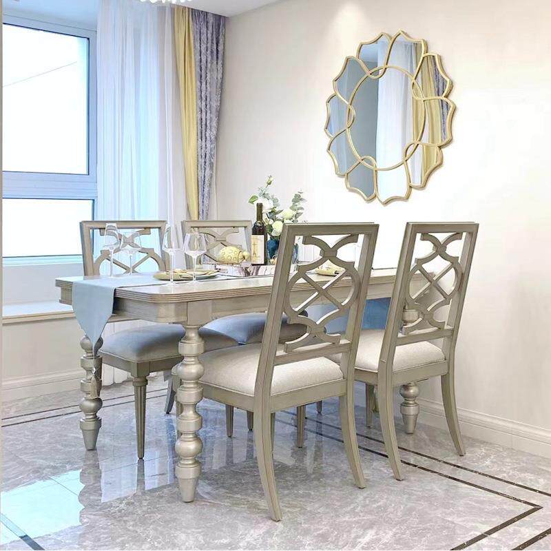 美式实木餐桌做旧长桌复古乡村整装组合长方形餐厅法式饭桌家具