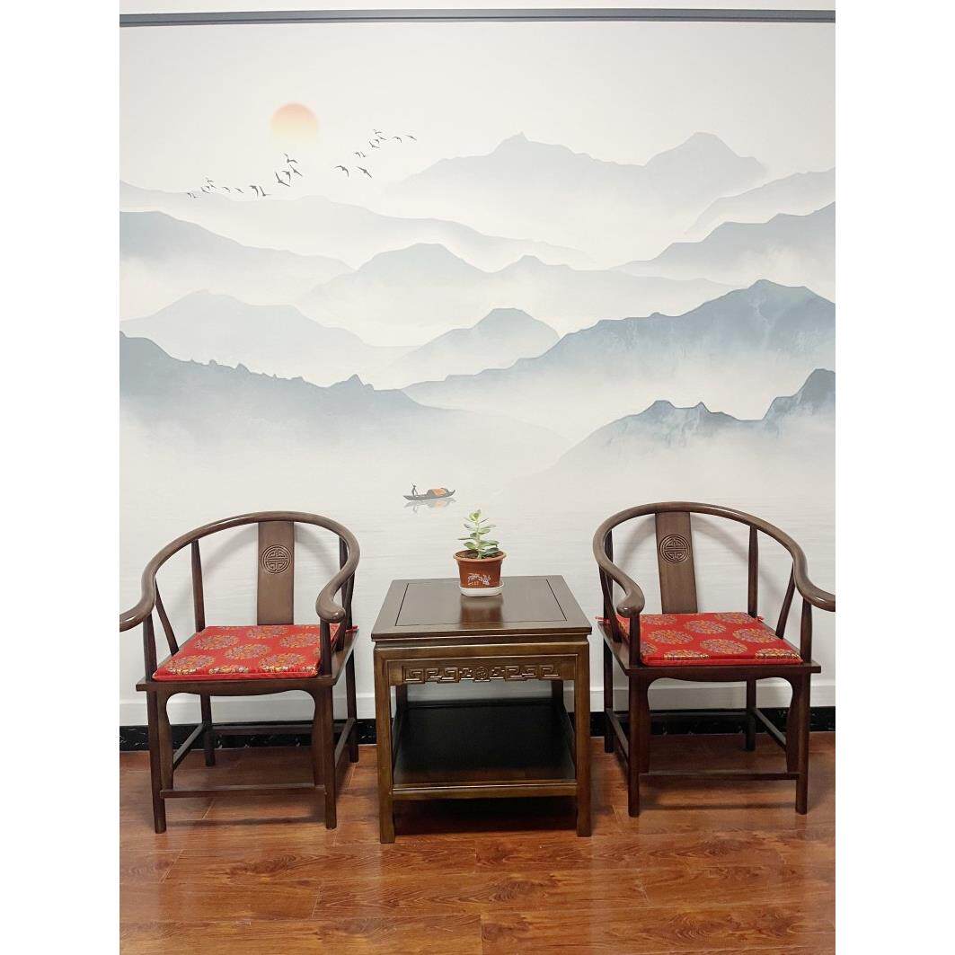 茶几小户型茶桌沙发边桌实木双层角几客厅新中式榆木正方形小桌子