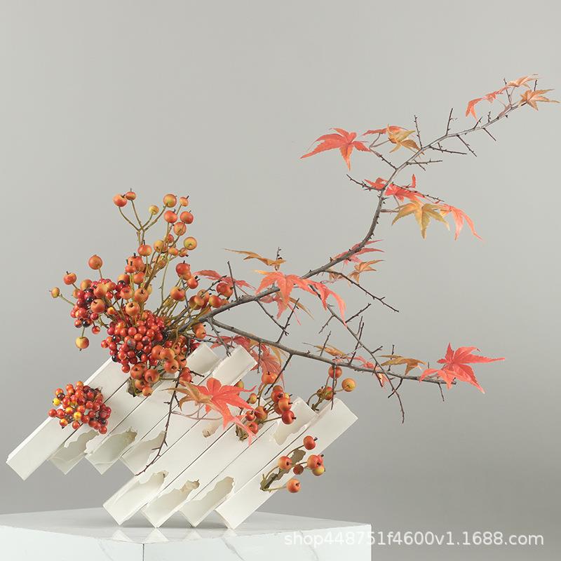 简约现代仿真枫叶装饰品摆件日式新中式家居饰品样板房禅意工艺品