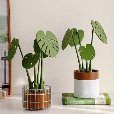 Monstera coaster plant 龟背竹杯垫植物带磁铁3D打印跨境爆款