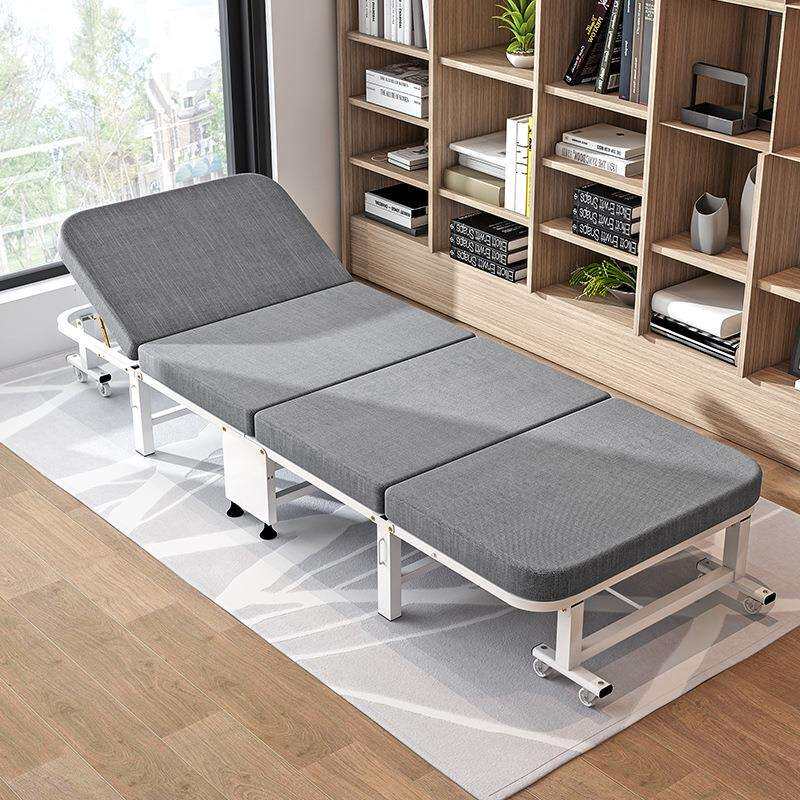 办公室折叠床单人简易便携午休午睡木板床海绵陪护四折床睡觉