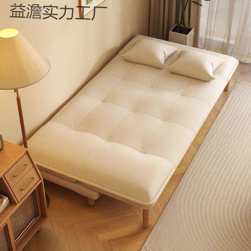 沙发床双人小户型客厅不占空间出租房卧室直排实木布艺沙发经济型