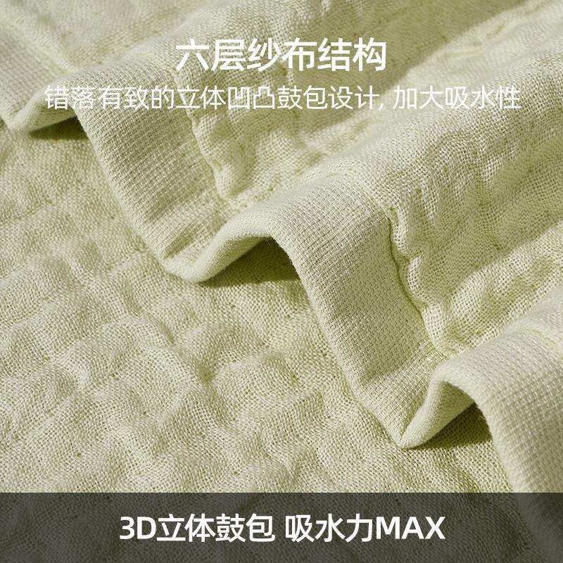 纯棉六层纱布浴巾婴儿多功能盖毯高密精梳抱被大尺寸吸水柔软加厚