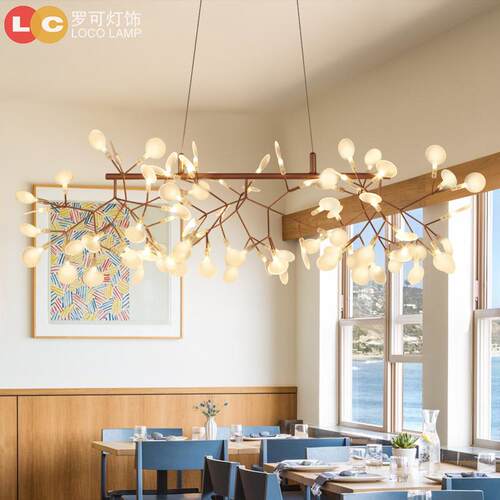 北欧客厅吊灯后现代简约卧室酒店房间创意个性铁艺LED萤火虫轻奢
