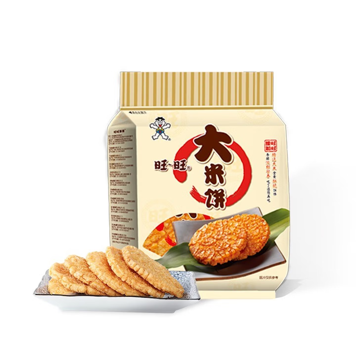 旺旺大米饼原味400g家庭装休闲膨化食品饼干糕点追剧小零食
