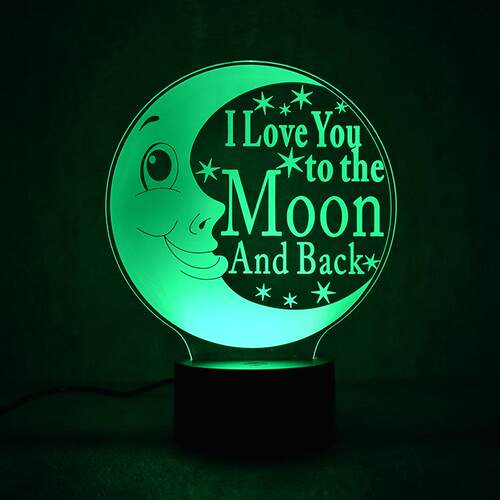 新款LOVE月亮3d小夜灯 智能家居台灯 led灯厂家直销