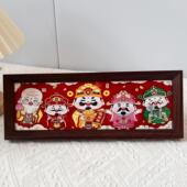 相框摆件马年装 字画桌面客厅玄关氛围布置春节过年镜框 饰中式