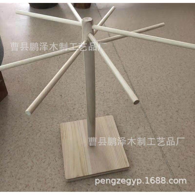 工厂供应天然榉木木制面条架可拆装手动实木木制晾面条松木木架