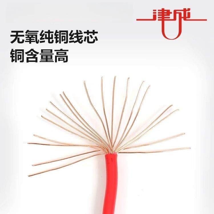 津成电线2.5平方电缆国标纯铜芯4平方ZRBVR多股软线6家用铜线阻燃