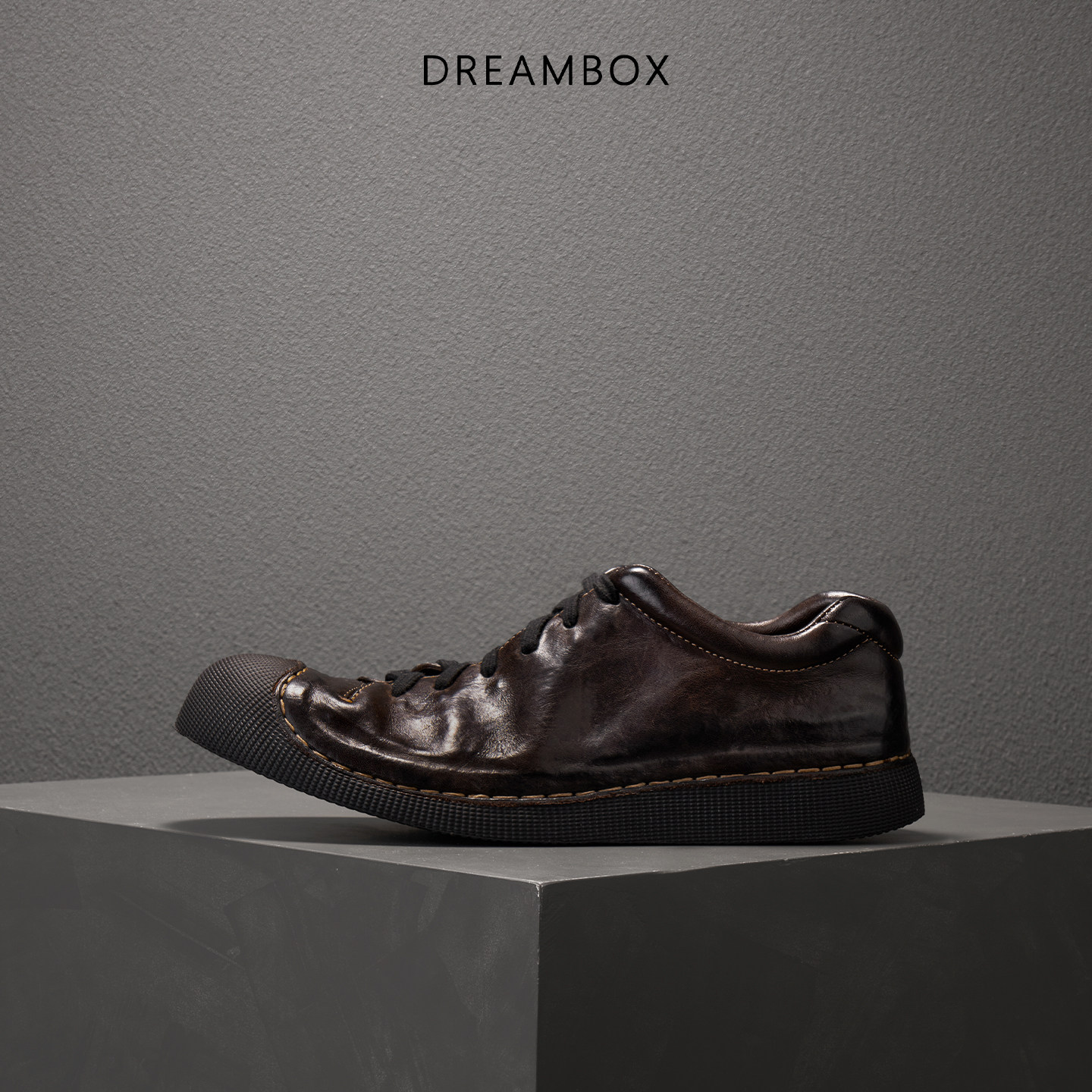 DREAMBOX钧博水洗马皮透气板鞋