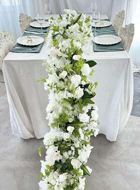 白绿色系拱门仿真花束摆件布置婚礼装饰新款 假花舞台迎宾背景花
