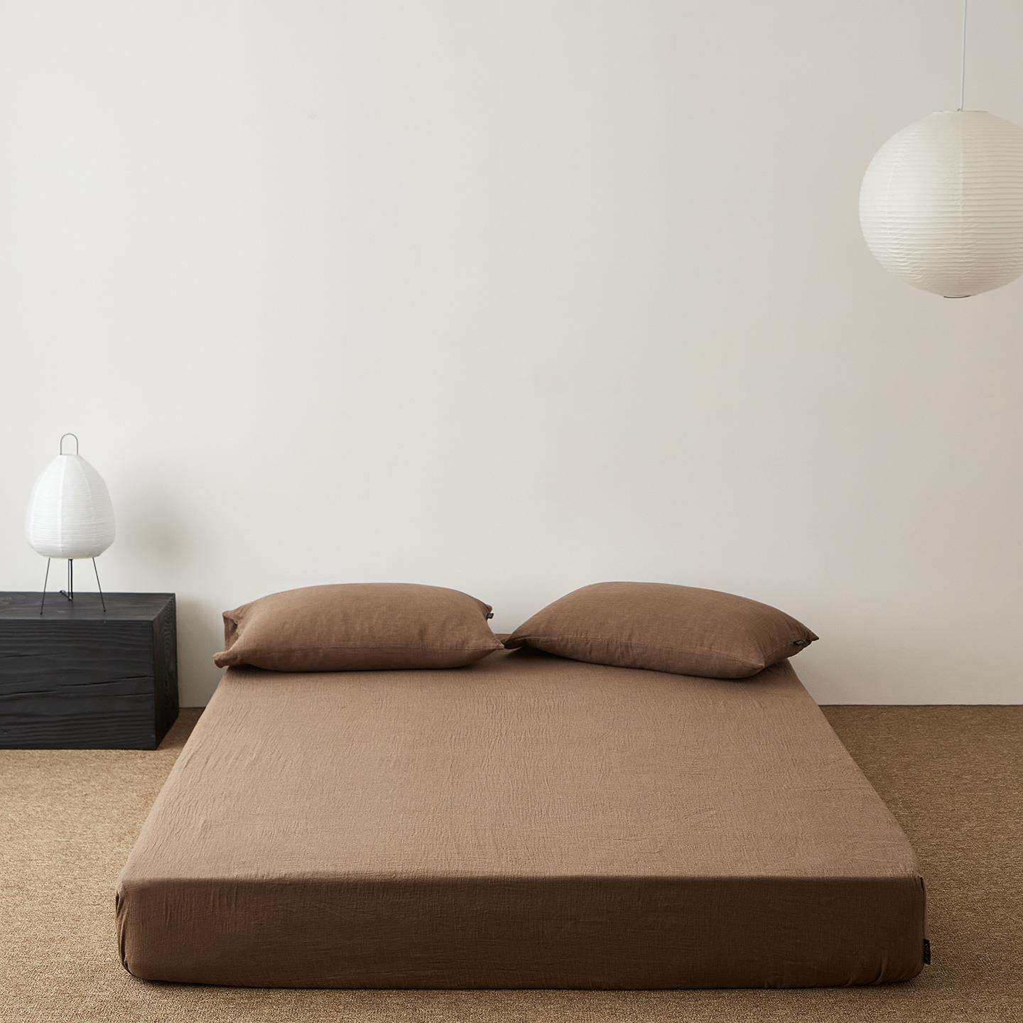 母婴级A类全棉双层纱布床笠单件纯棉色织席梦思床垫保护罩床套子