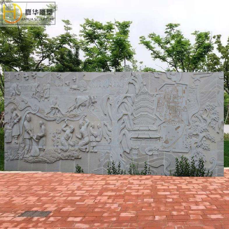 汉白玉浮雕古代人物大理石墙壁浮雕砂岩浮雕石雕石材浮雕壁画雕刻