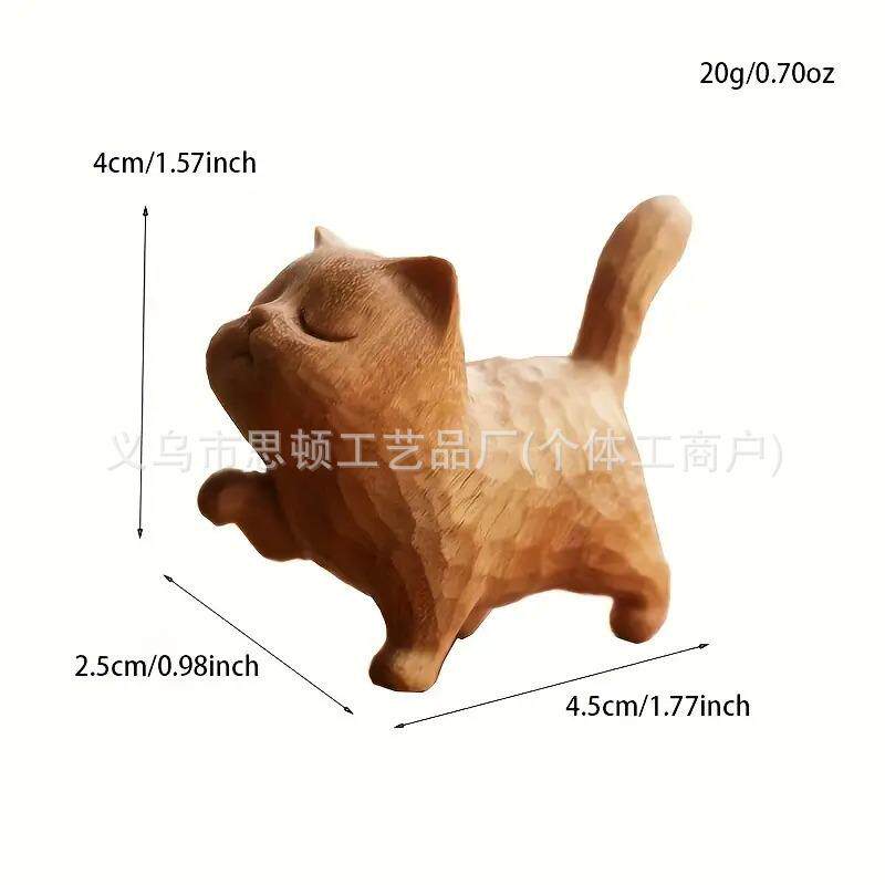可爱的仿木雕小猫咪 树脂摆件 树脂制品仿木雕喷漆树脂工艺品
