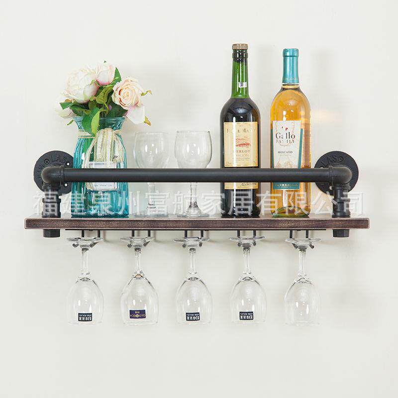 高脚杯架子倒挂上墙酒杯架收纳架家用红酒架厨房调味架子工业风