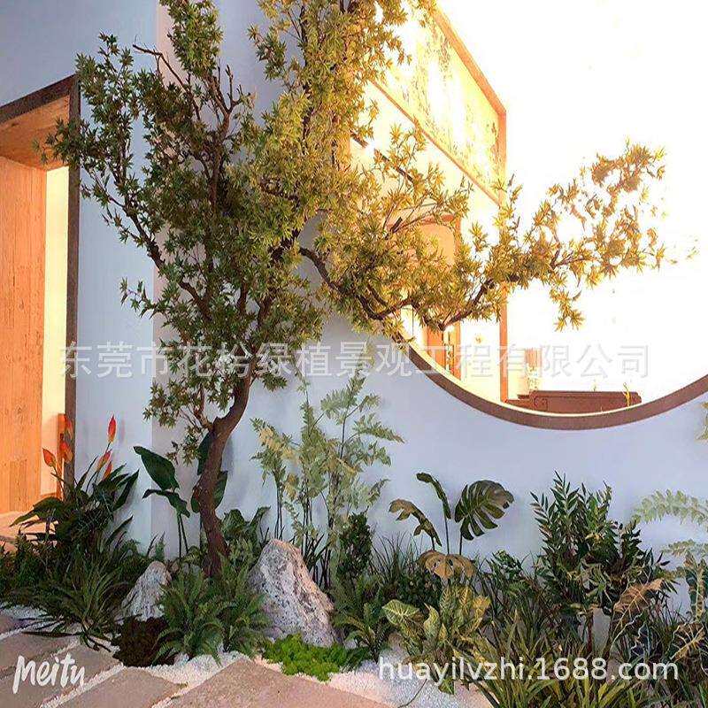 大型仿真绿植落地室内橱窗植物角设计造景装饰工厂直销