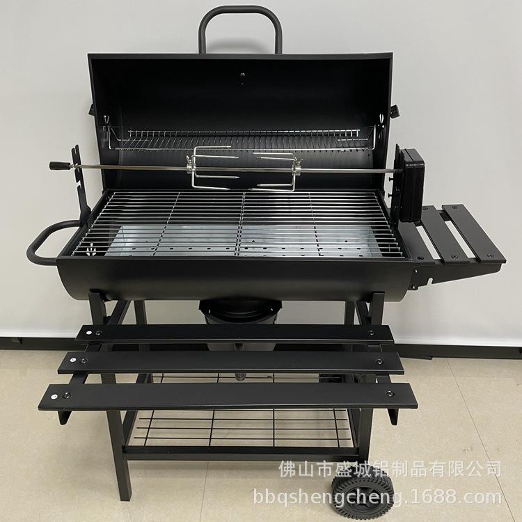 家用烧烤炉庭院别墅木炭烧烤架户外烤炉美式bbq电动烤架焖烤5人用