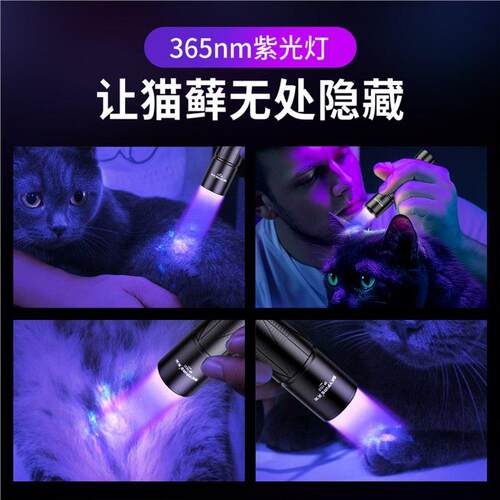 天火伍德氏紫光灯猫藓灯猫尿逗猫手电筒宠物真菌检测365nm紫外线