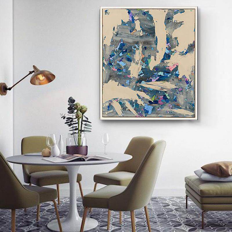 工厂画师绘制抽象油画客厅卧室床头画售楼处样板间纯手绘油画