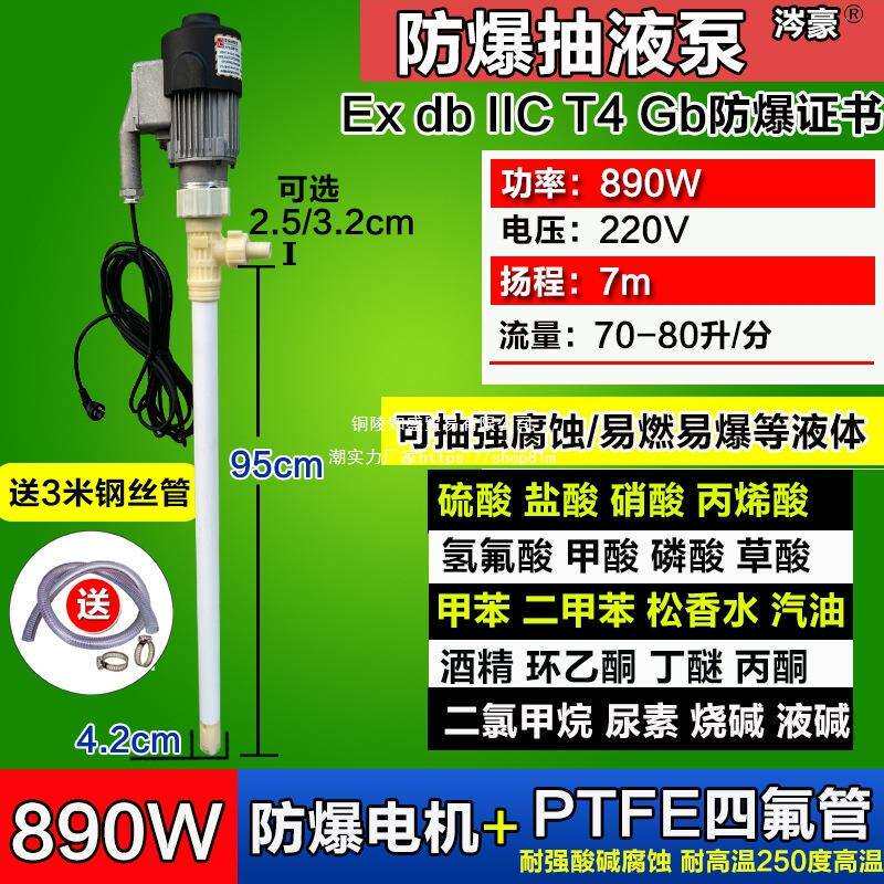 电动防爆防静电防腐防酸抽液泵抽油泵化工泵耐腐蚀耐酸碱汽油酒精