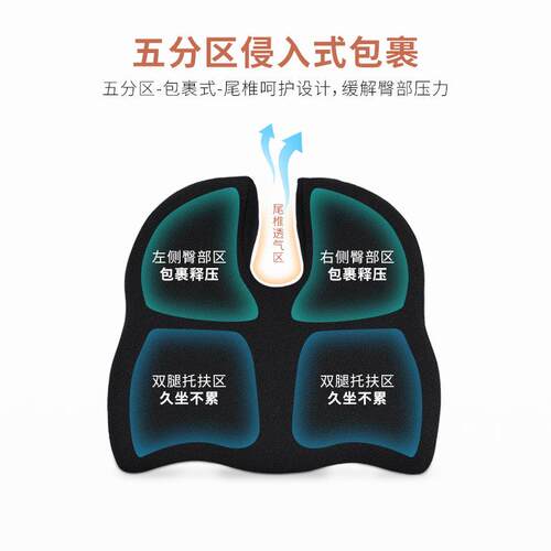 记忆棉单人坐垫办公室久坐不累四季通用学生椅垫汽车座垫护腰